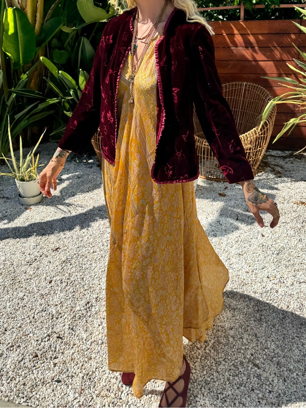 Vintage burgundy velvet jacket